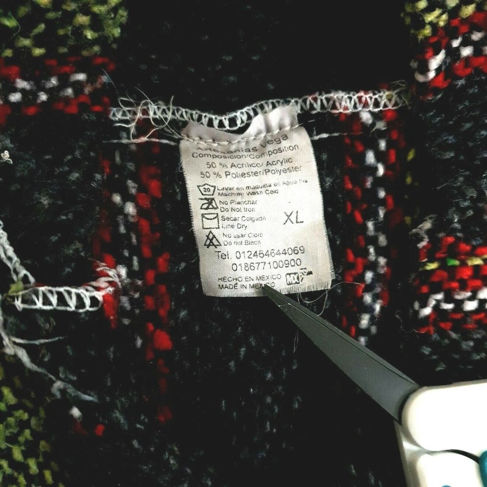 Mexican Baja Hoodie Mens XL Jumper Festival Hippie Boho Holiday Artesanias Vega - Picture 10 of 10